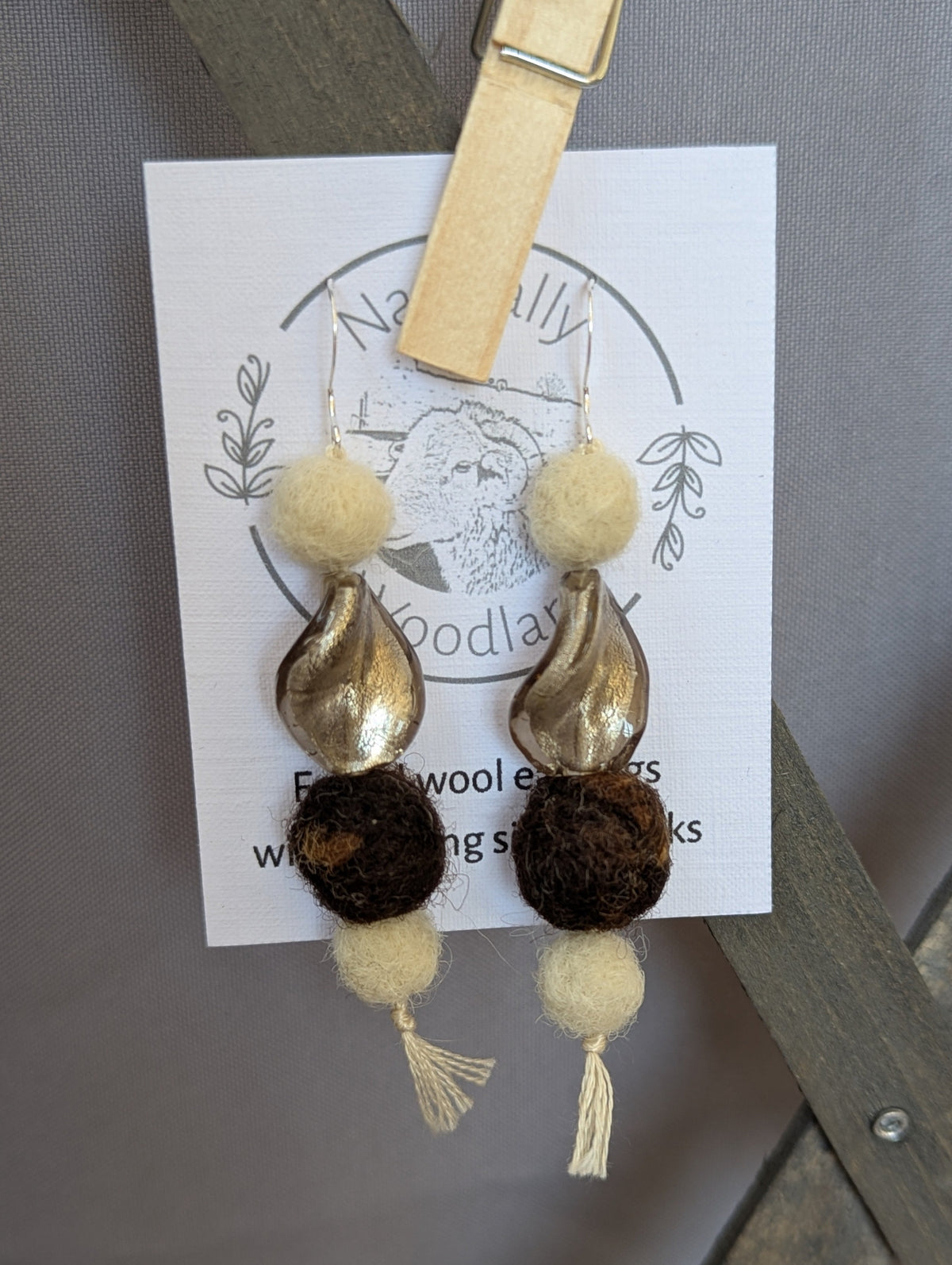 Needle felted earrings