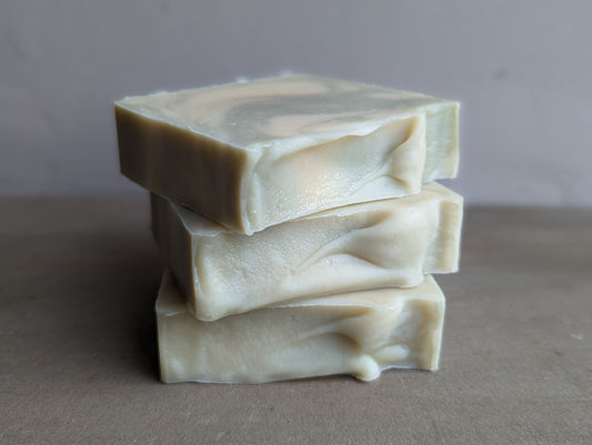 Naturally Woodland Natural sheep's milk soap with Whitefaced Woodland sheep milk, peppermint, lavender and rosemary. Handmade in Yorkshire