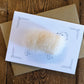 Handmade happy birthday or thank you greetings card. Woolly sheep with Whitefaced Woodland fleece. Handmade in Yorkshire.