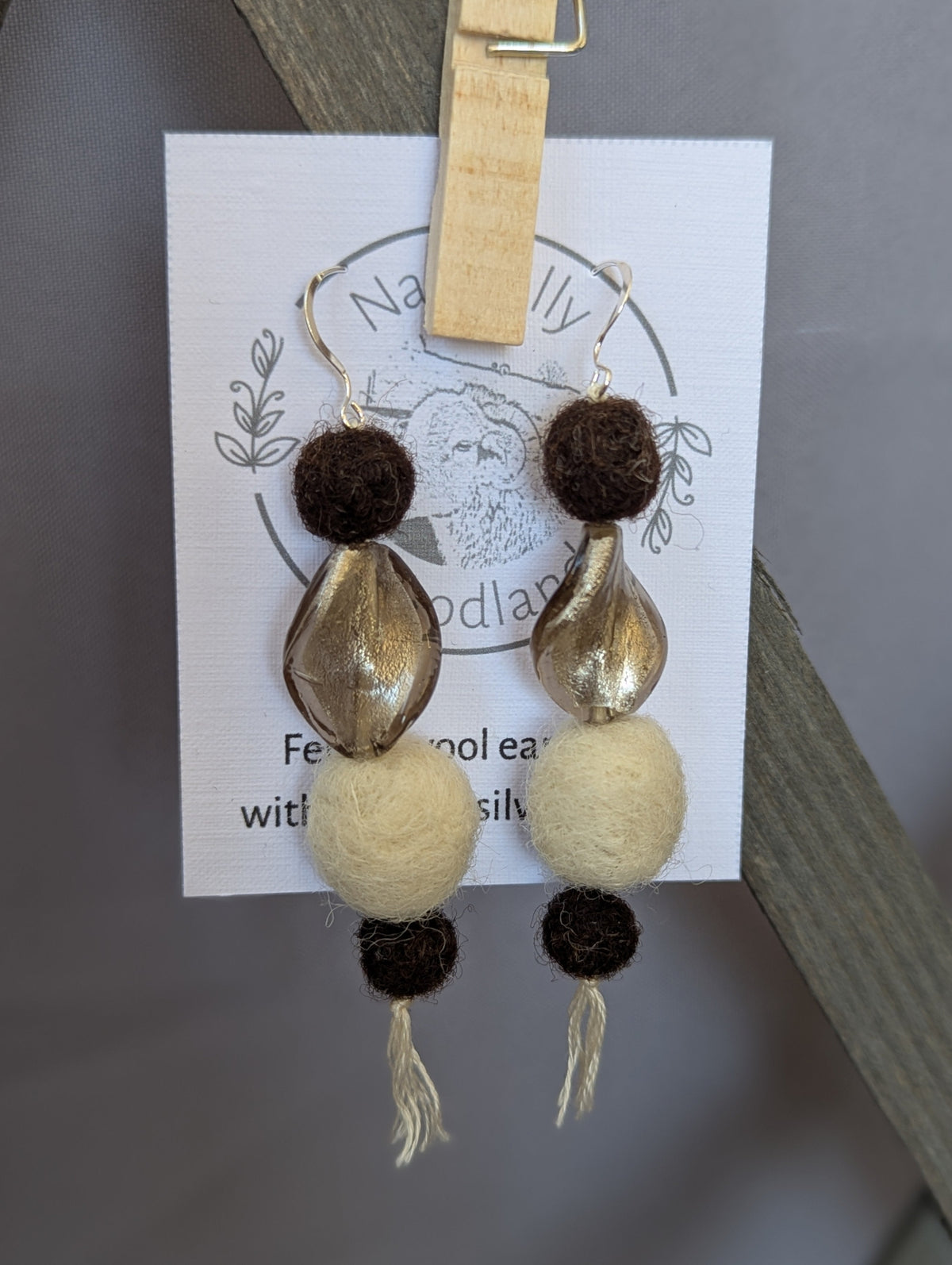 Felted wool earrings