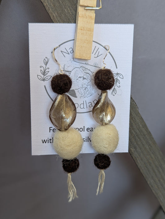 Felted wool earrings