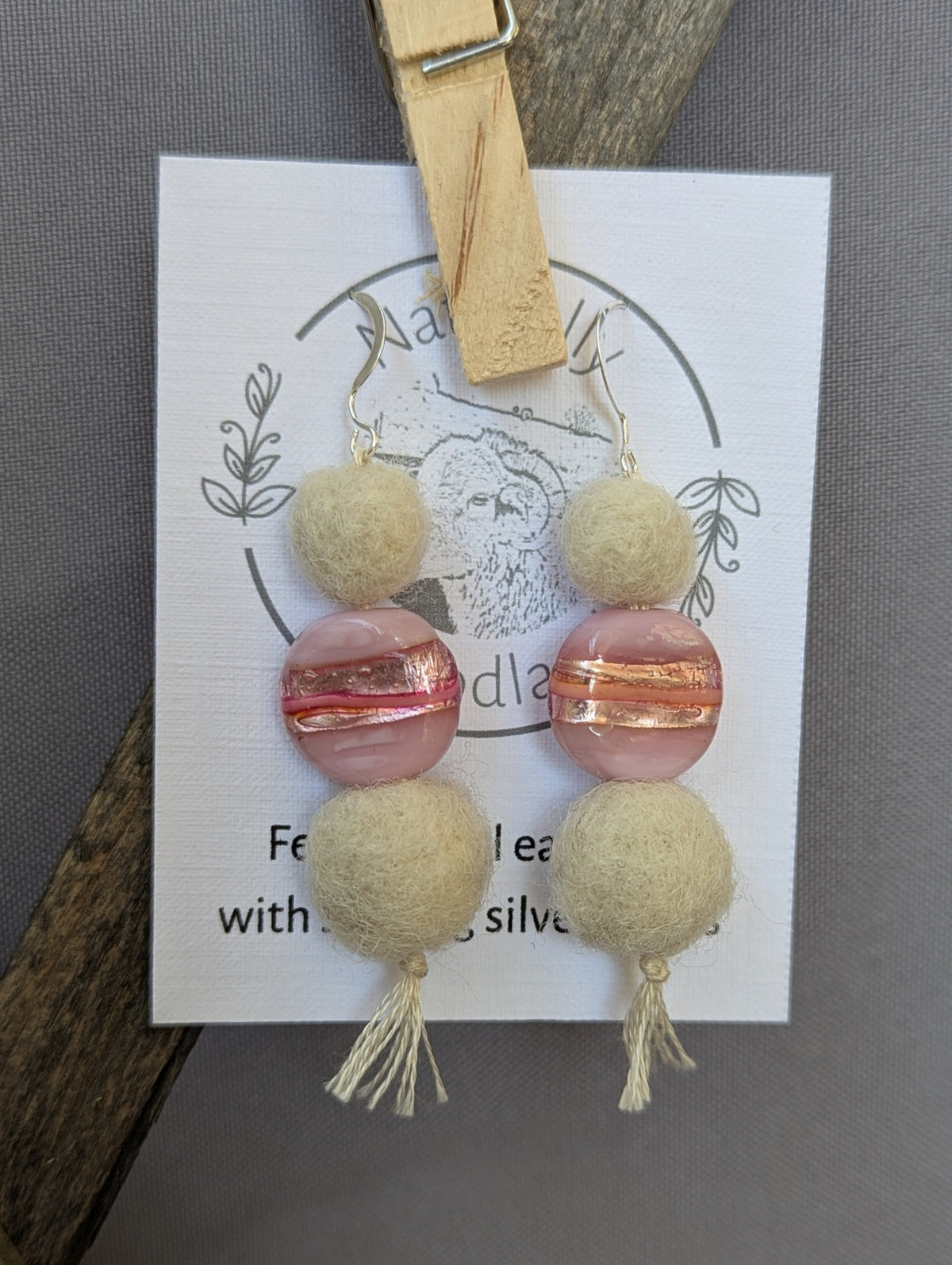 Felted wool earings