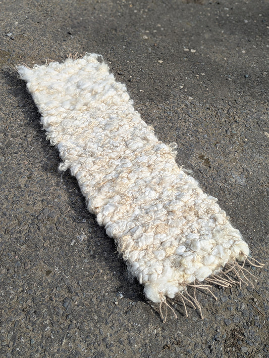Peg Loom Sheep Wool Rug Runner - Valais Blacknose